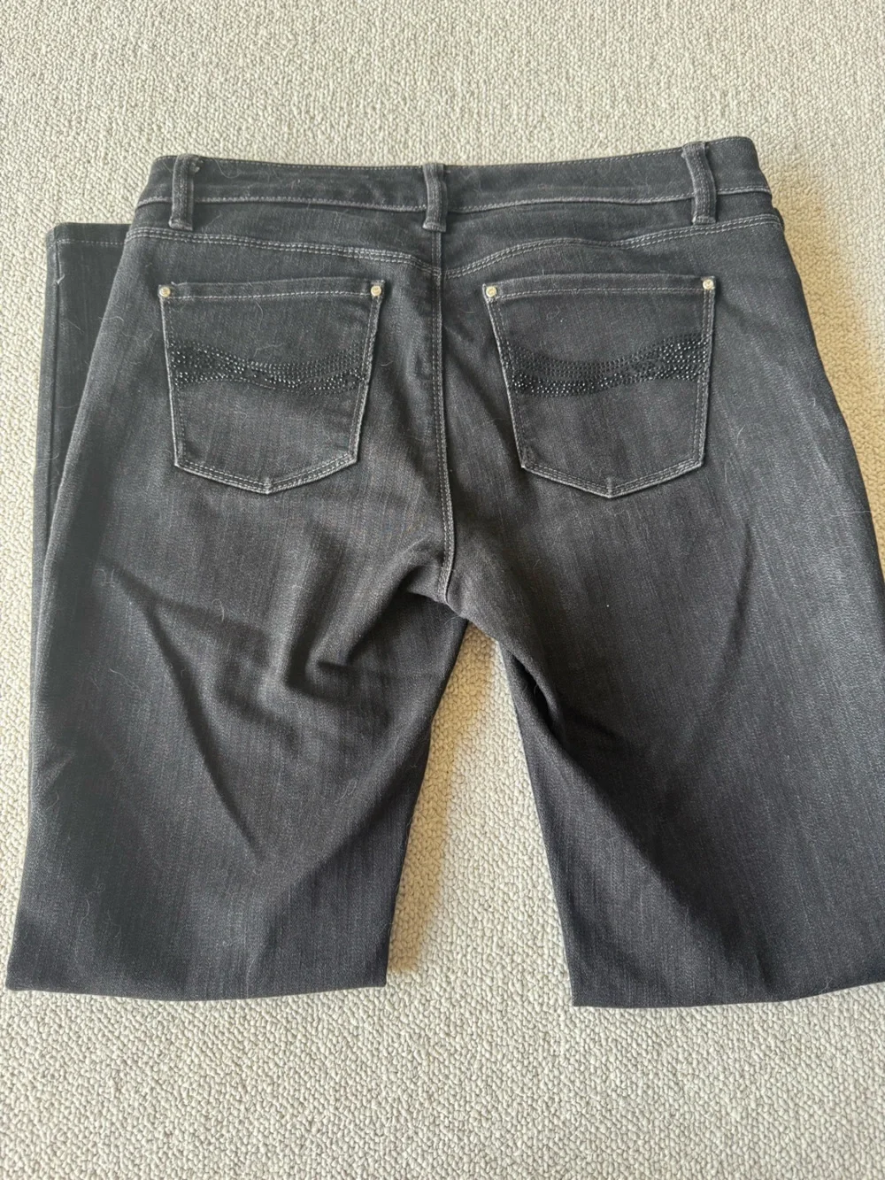 White House Black Market Black Slim Leg Jeans with Beaded Detail 4